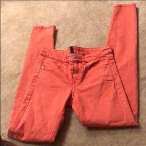 H&M coral denim jeans size 8